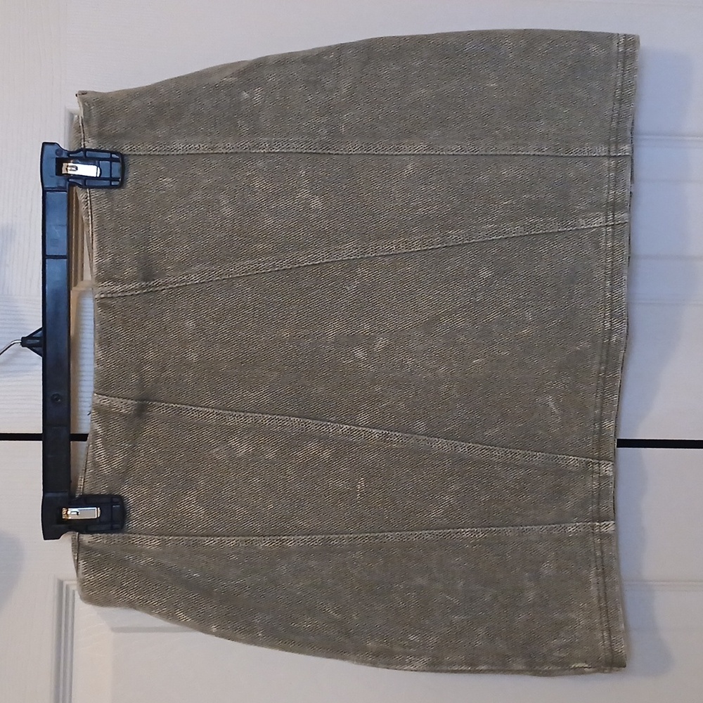 Lyn Burches Green Acid Wash Mini Skirt Women's Large
